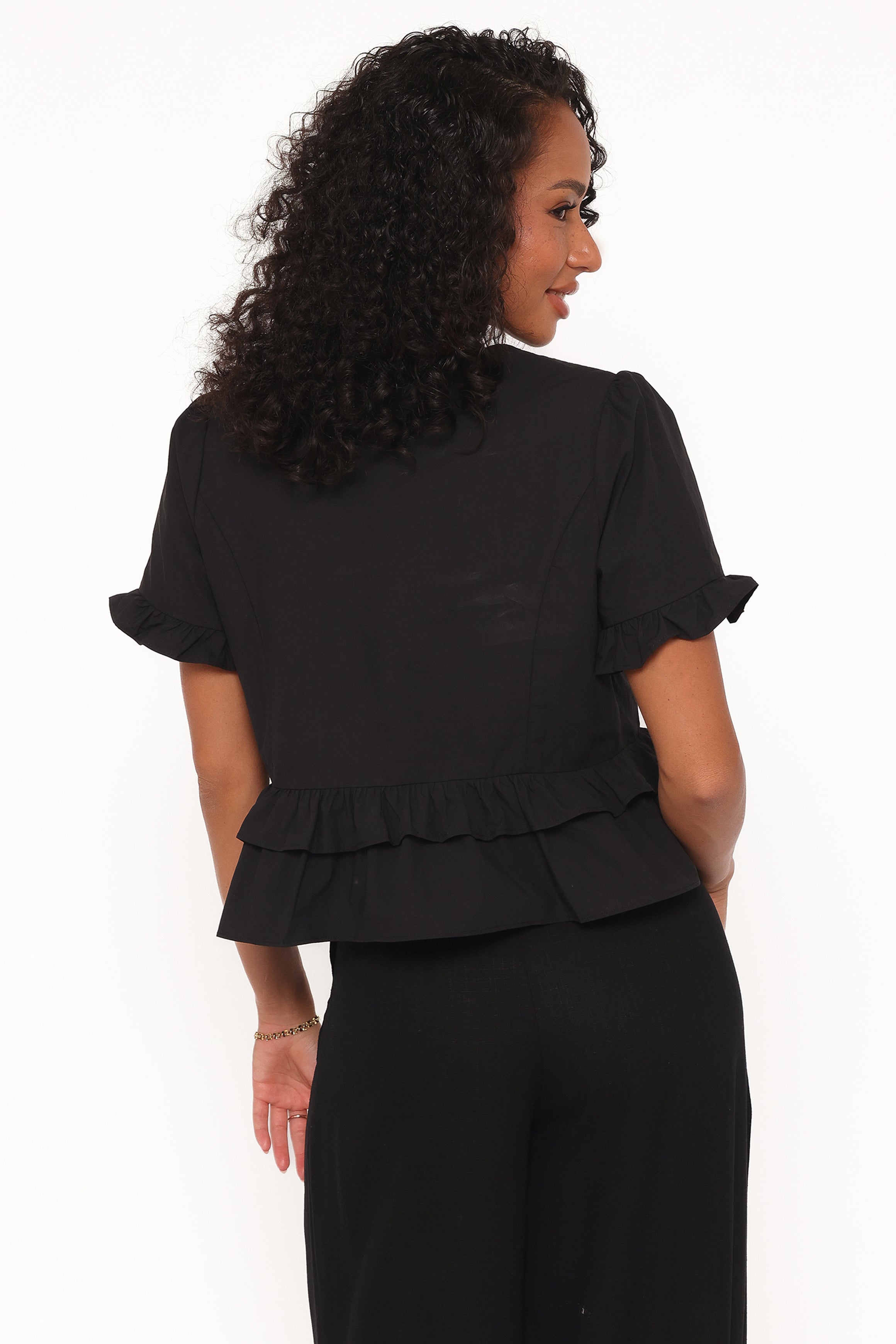 TOPS Sorcha Peplum Top - Black