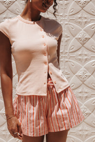 TOPS Tatum Asymmetrical Knit Top - Coral