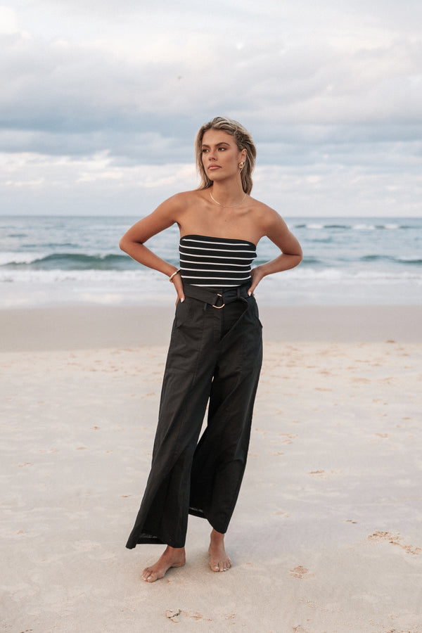 TOPS Tegan Knit Top - Black Stripe