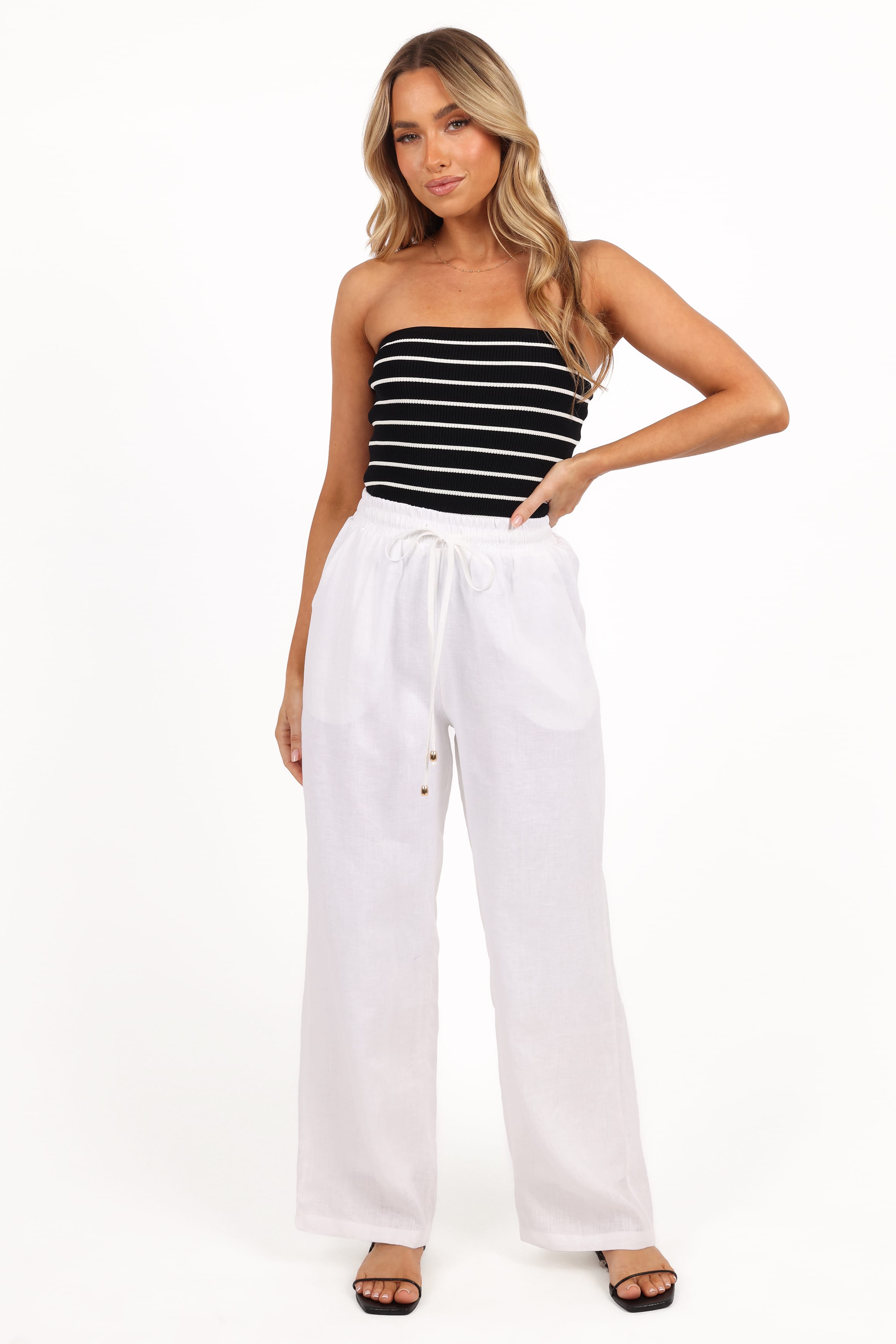 TOPS Tegan Knit Top - Black Stripe