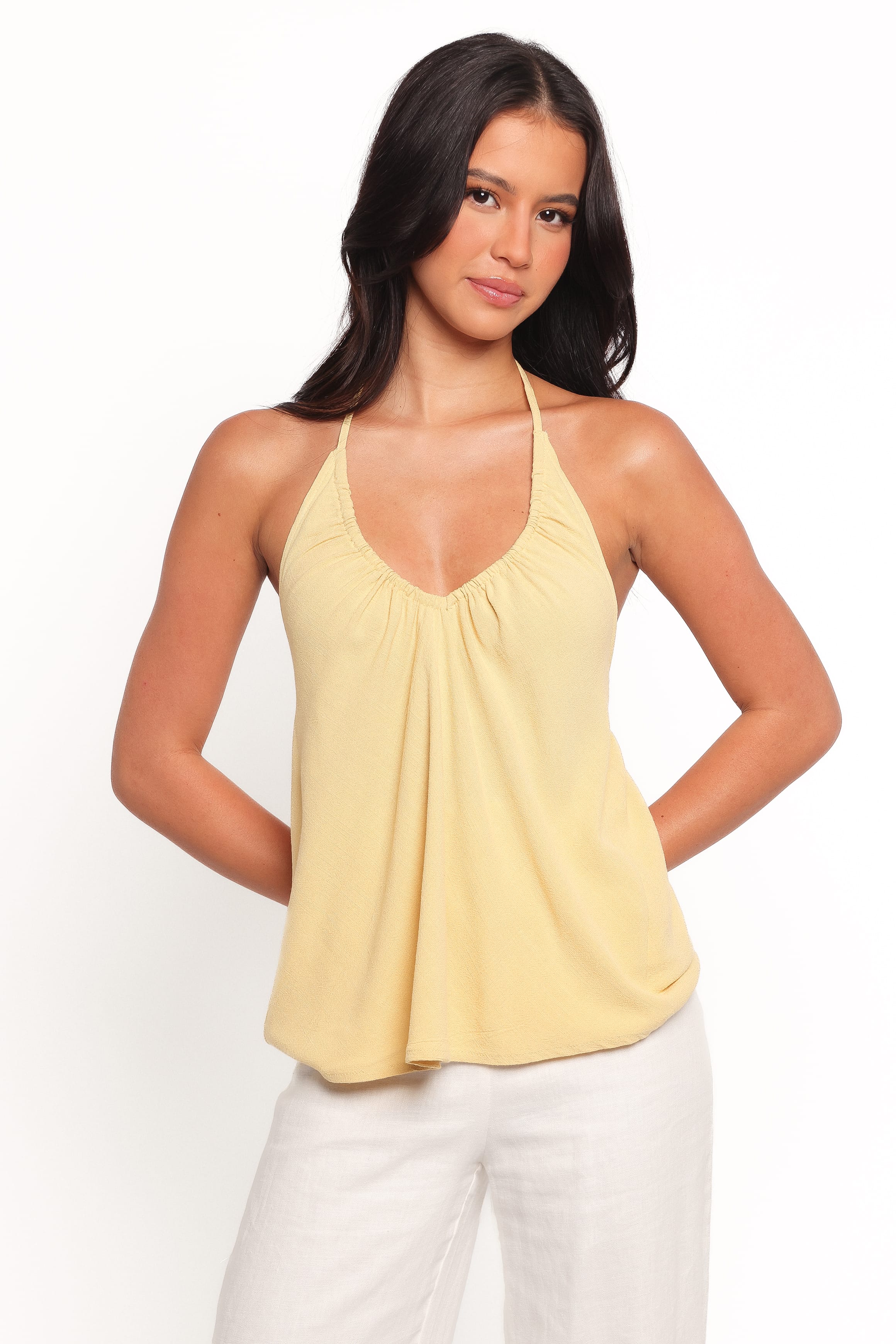 TOPS Theodora Halterneck Top - Yellow