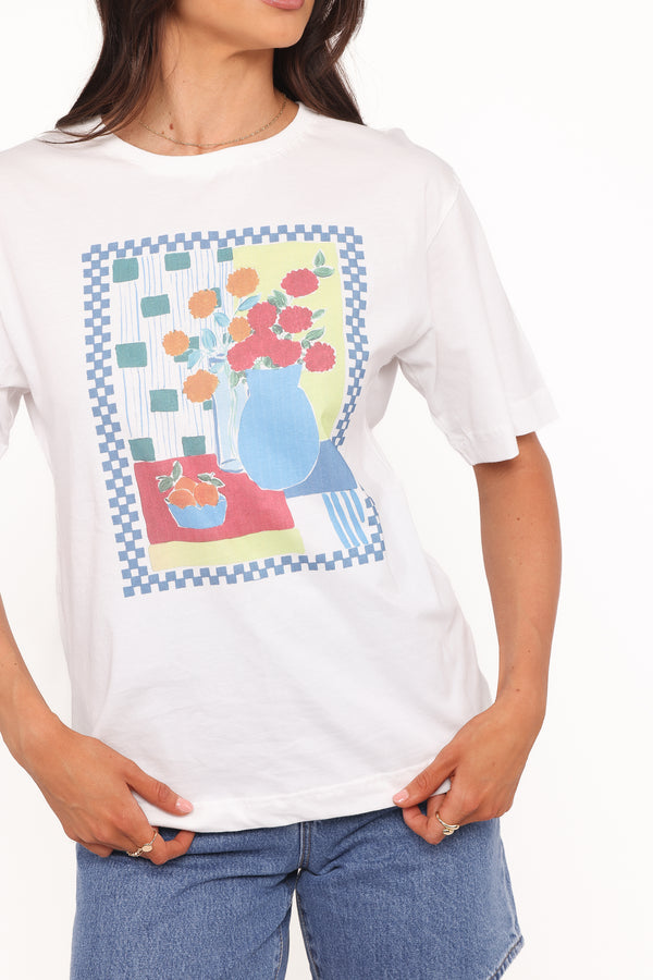 TOPS Theodore Tee - White Multi