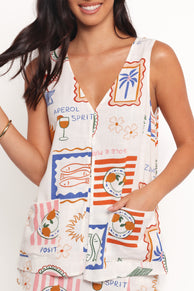 TOPS Thorrah Top - Ocean Oasis