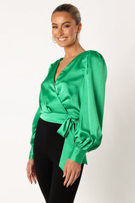 TOPS @Tiarne Long Sleeve Top - Green