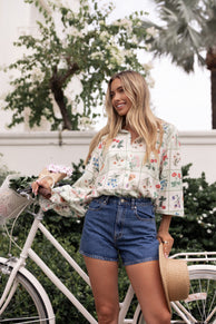 TOPS Tomi Long Sleeve Shirt - Flower Market