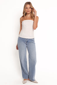 TOPS Toria Strapless Top - White