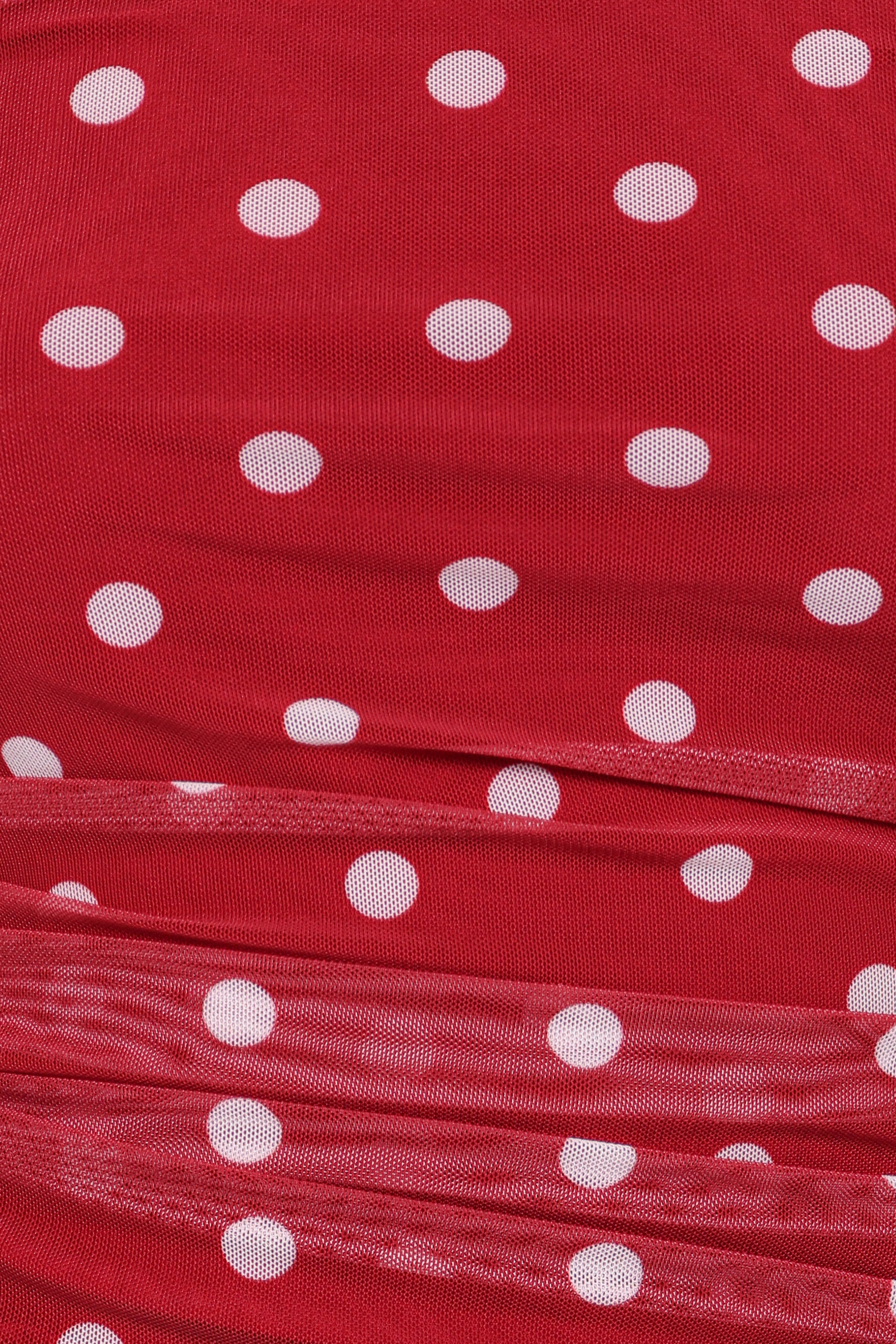 TOPS Tullia Strapless Top - Red Polka Dot