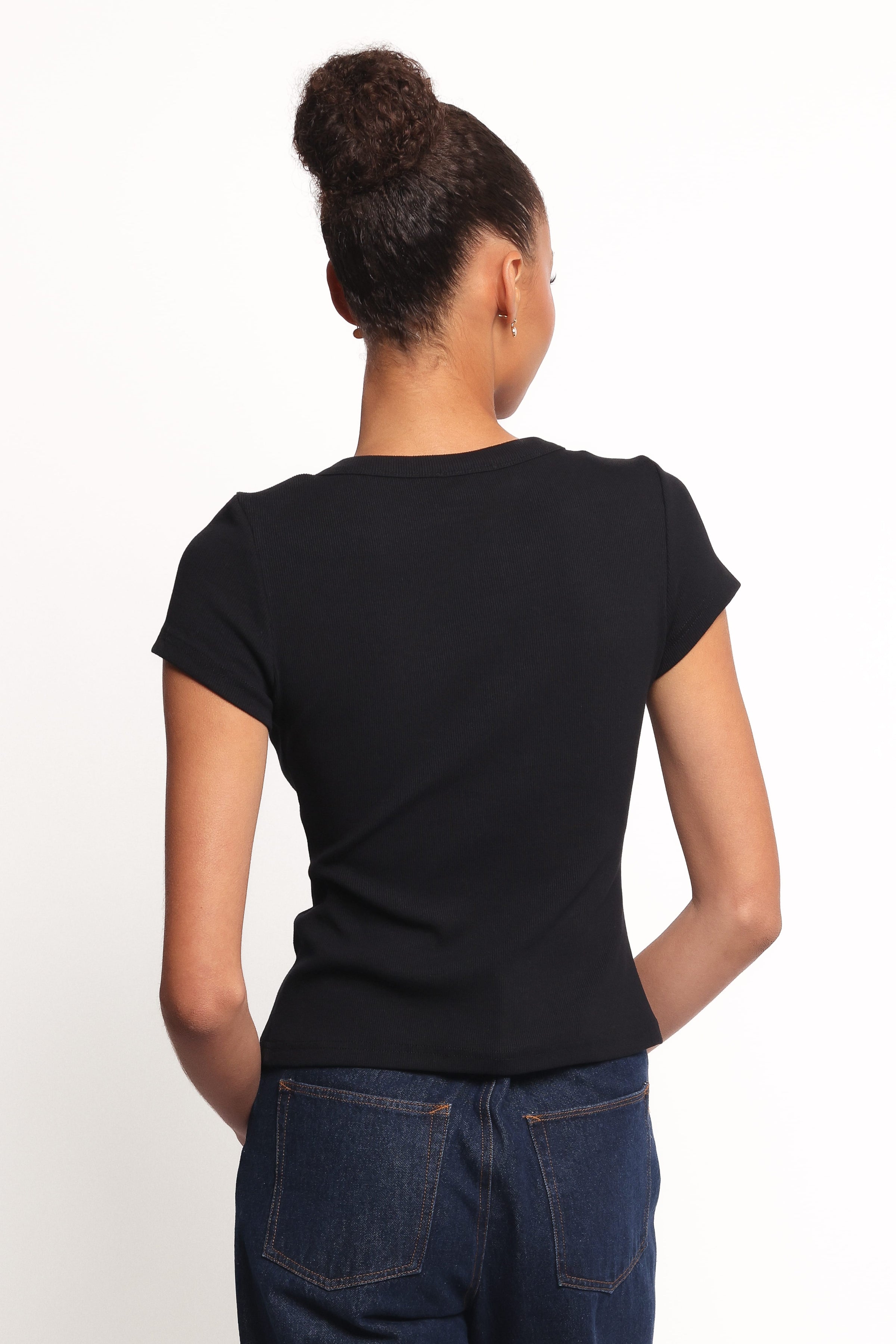 TOPS Tylarah Short Sleeve Cardigan Top - Black