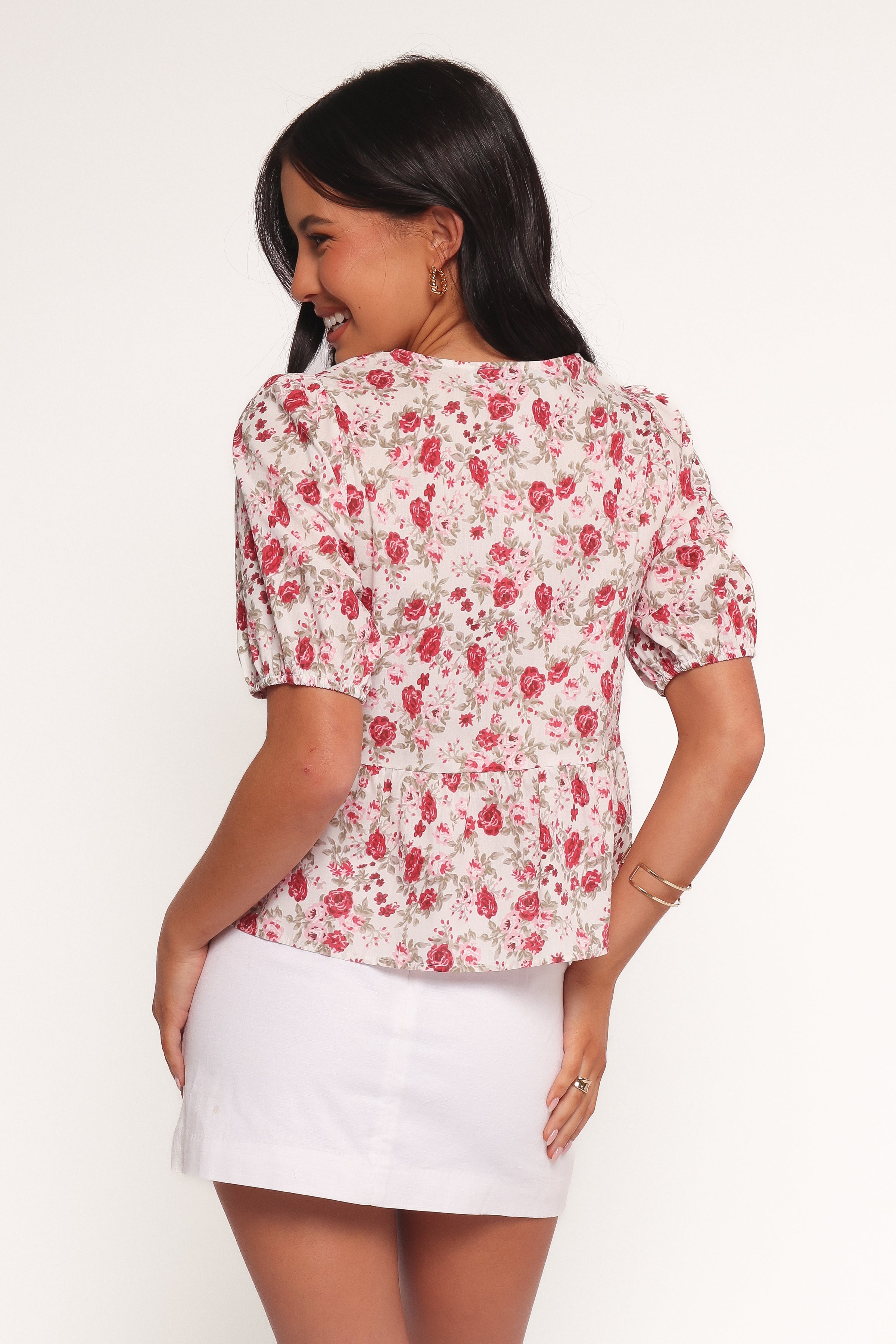 TOPS Tyra Top - Red Floral