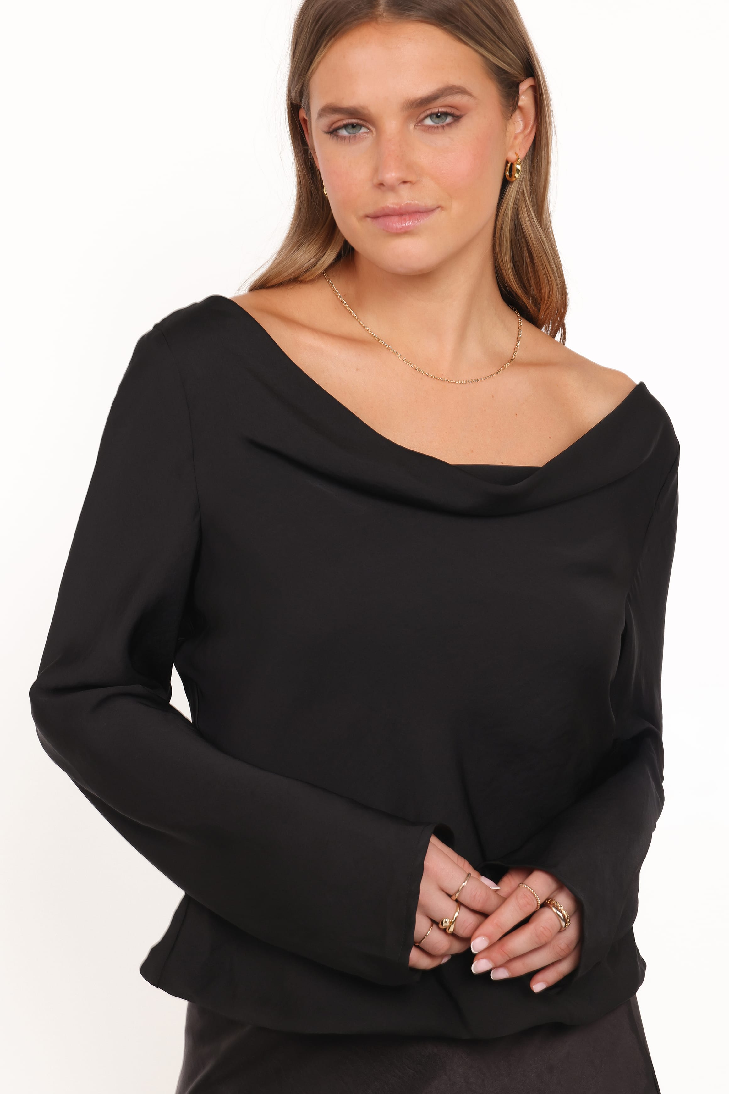 TOPS Vinita Long Sleeve Top - Black
