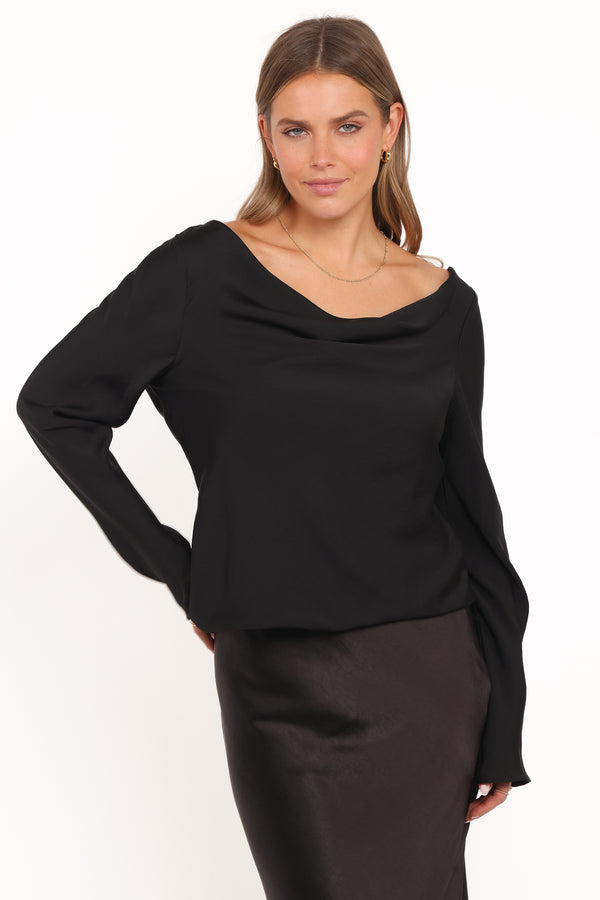 TOPS Vinita Long Sleeve Top - Black