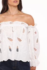 TOPS Warner Off Shoulder Top - White
