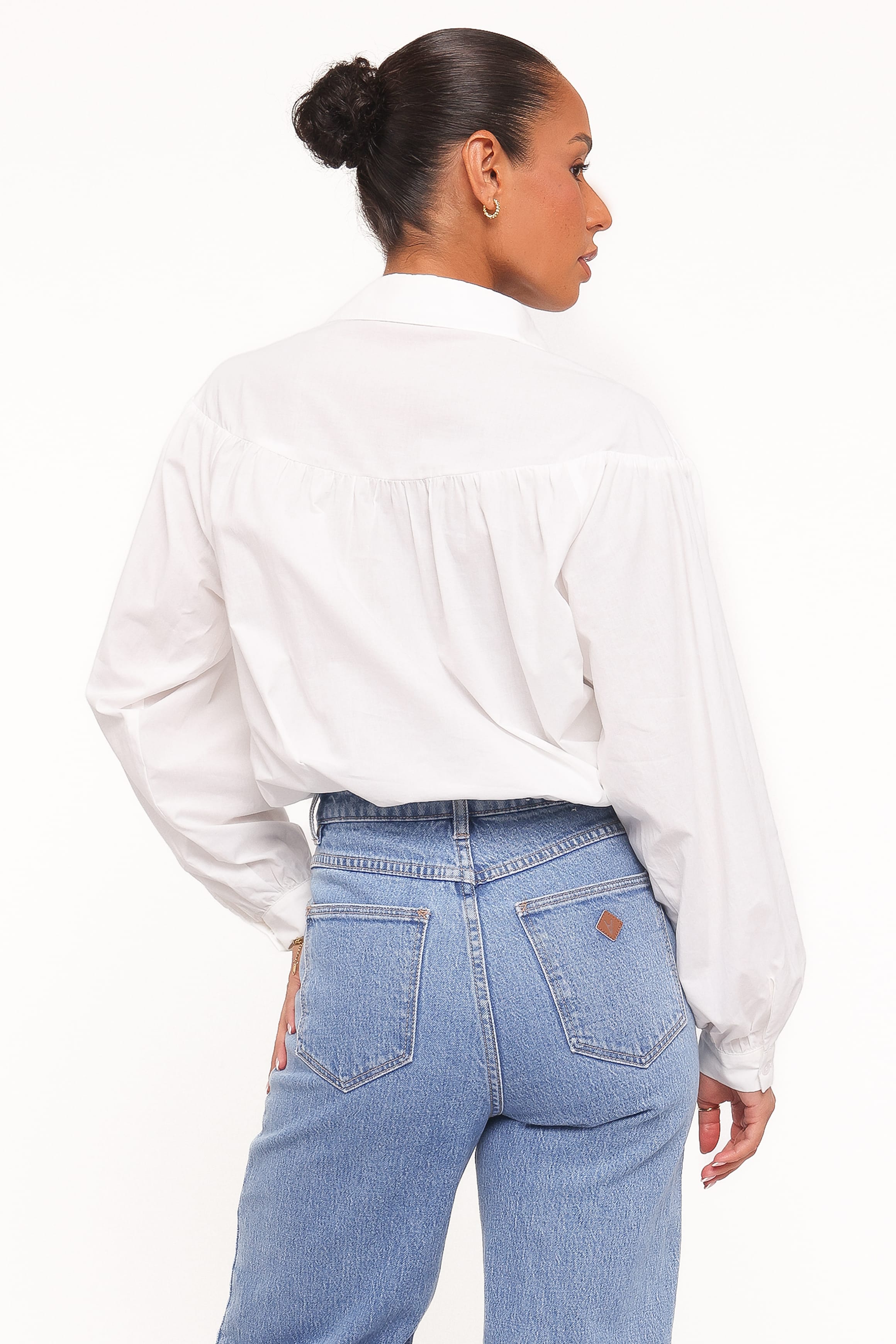 TOPS Watson Lace Inset Shirt - White