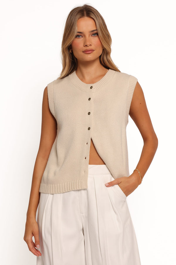 TOPS Weston Knit Vest - Cream