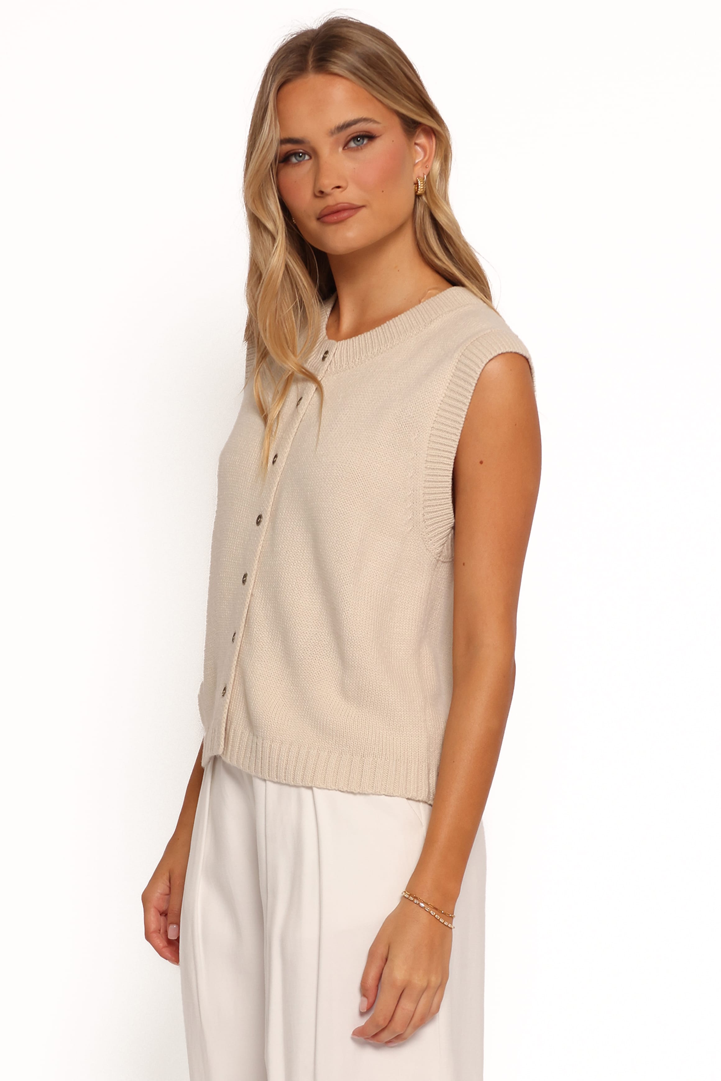 TOPS Weston Knit Vest - Cream