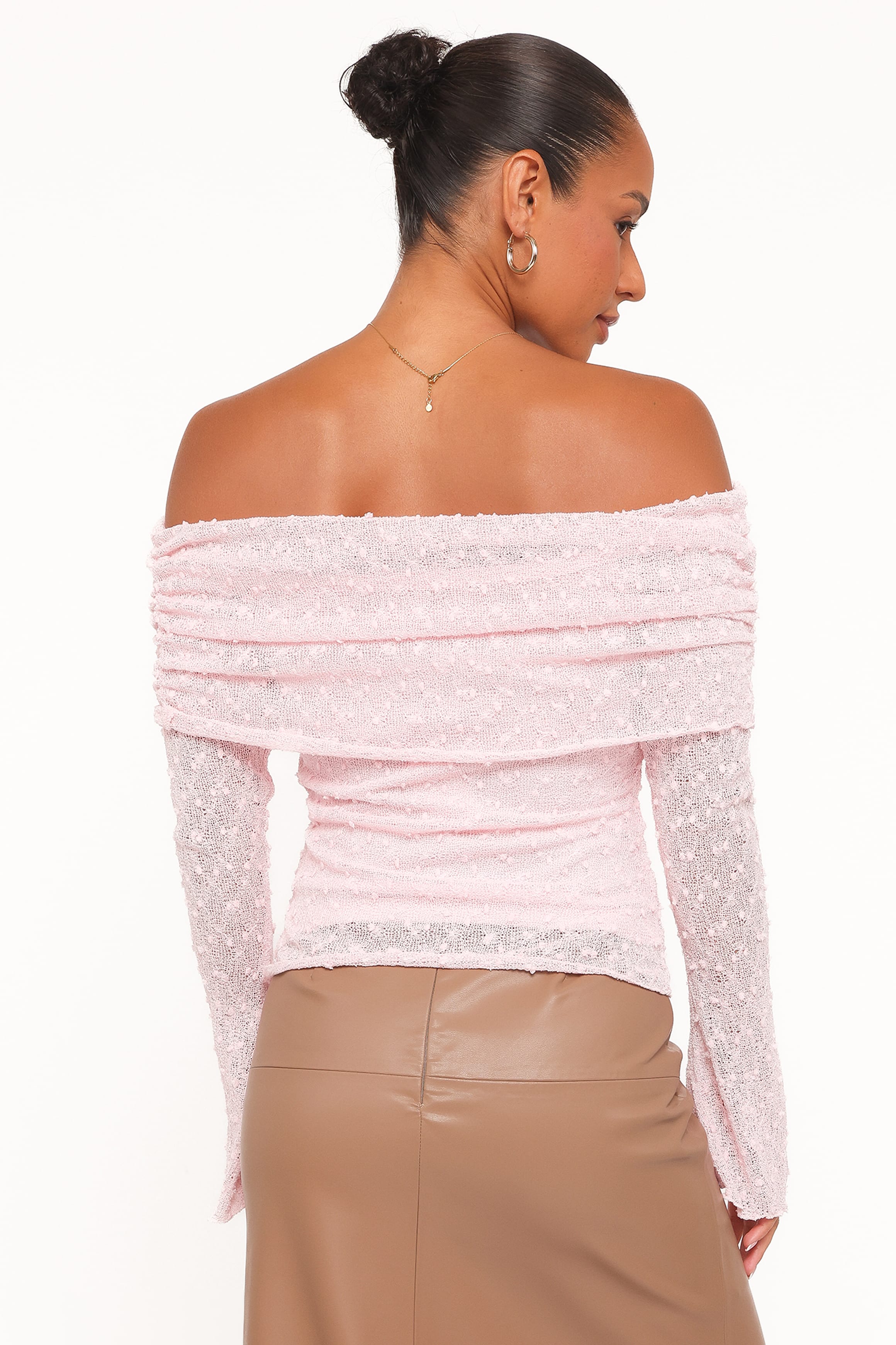 TOPS Wilma Off Shoulder Top - Light Pink