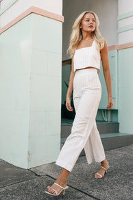 TOPS @Windsor Top - White Stripe