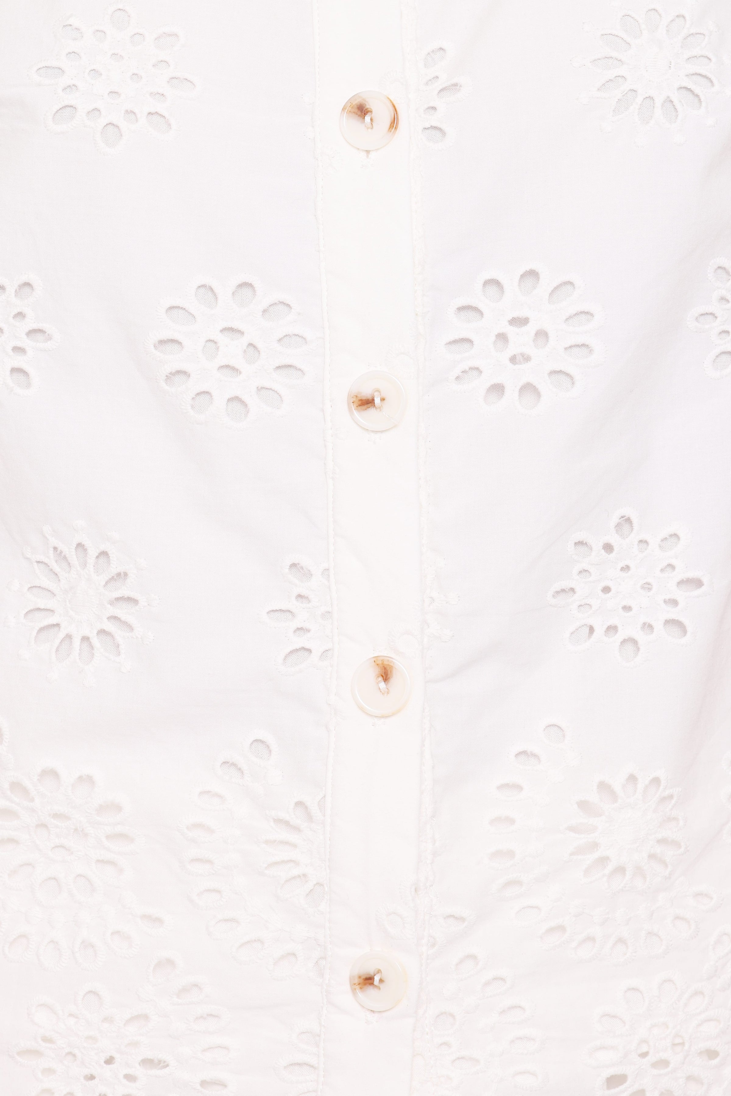 TOPS Winny Button Front Top - White Broderie