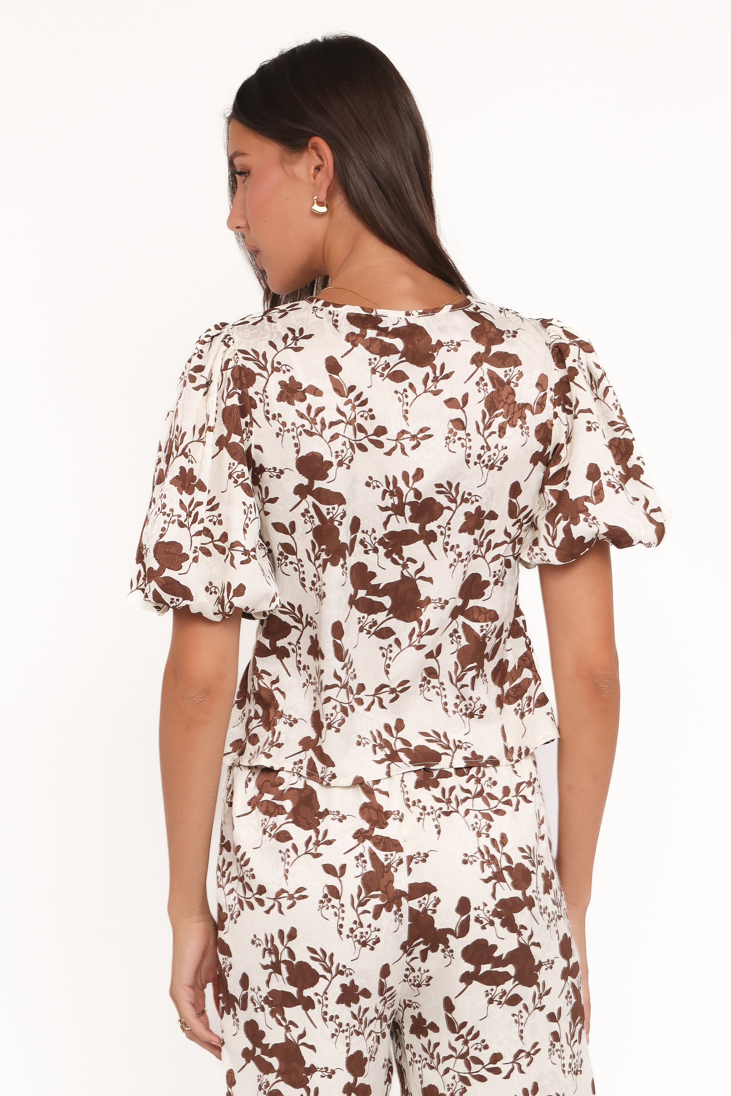 TOPS Winslet Top - Brown Floral