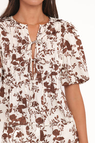 TOPS Winslet Top - Brown Floral