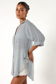 TOPS @Wren Oversized Shirt - Navy