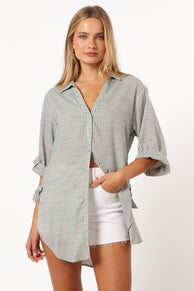 TOPS @Wren Oversized Shirt - Olive