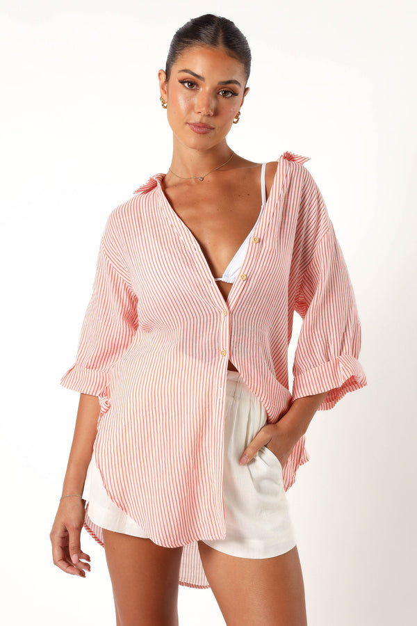 TOPS @Wren Oversized Shirt - Orange