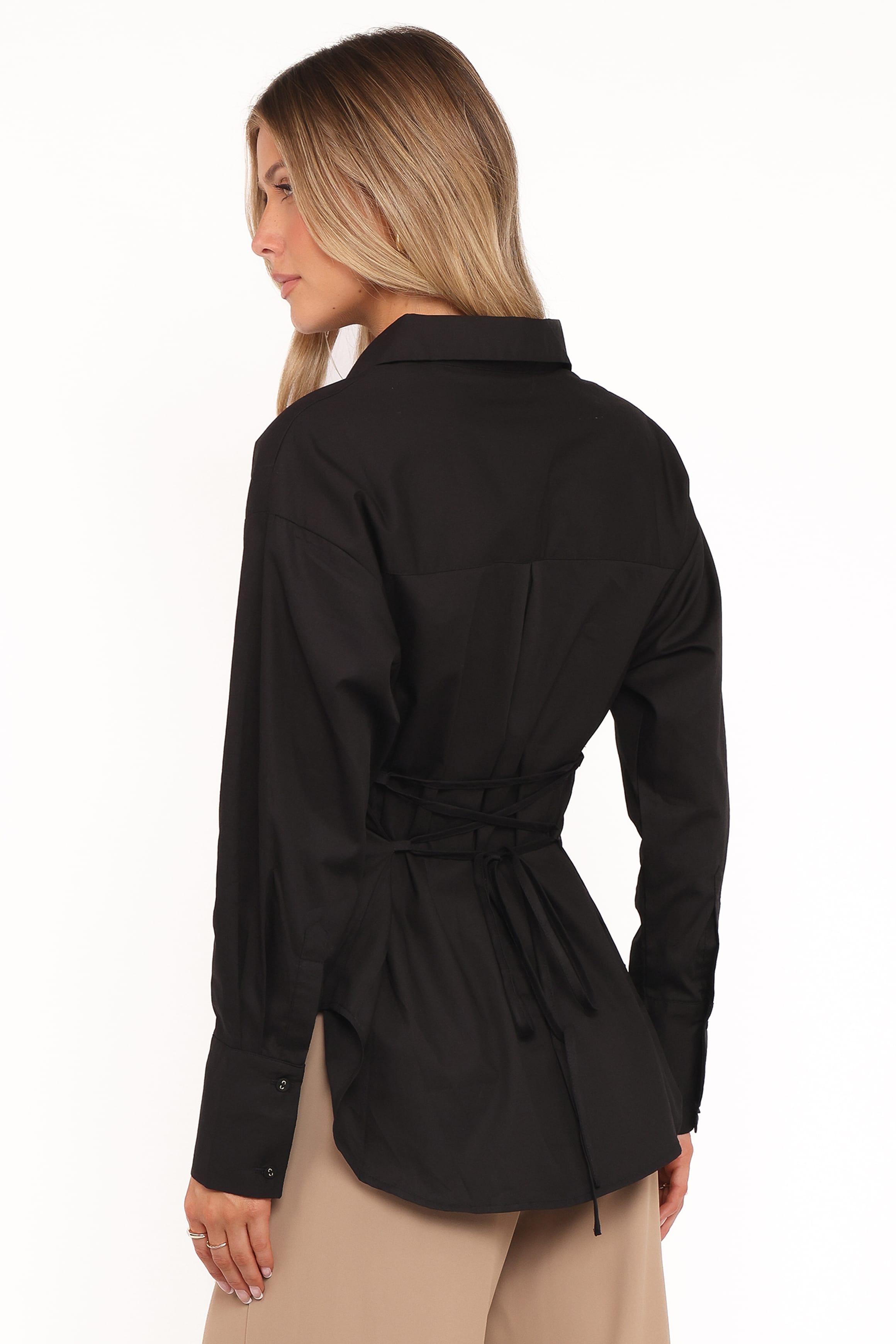 TOPS Yacra Tie Shirt - Black