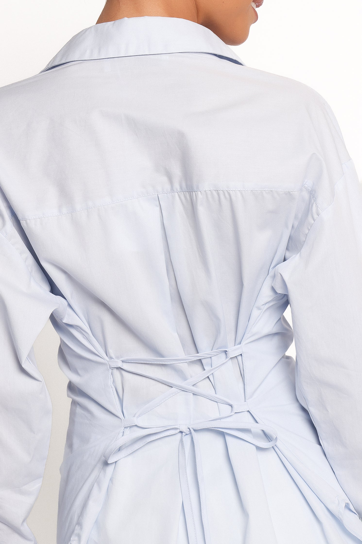 TOPS Yacra Tie Shirt - Pale Blue