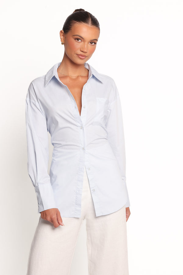 TOPS Yacra Tie Shirt - Pale Blue