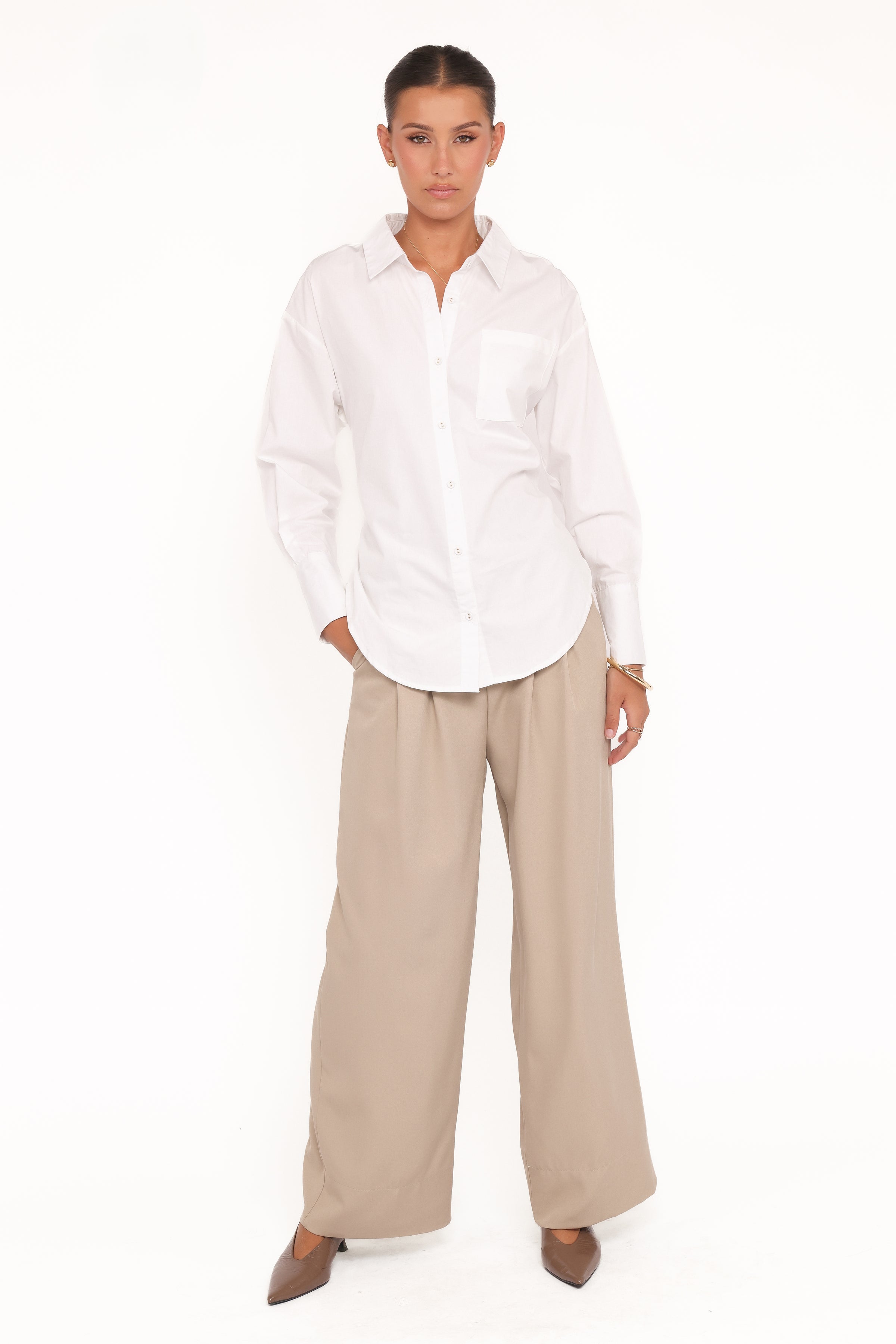 TOPS Yacra Tie Shirt - White