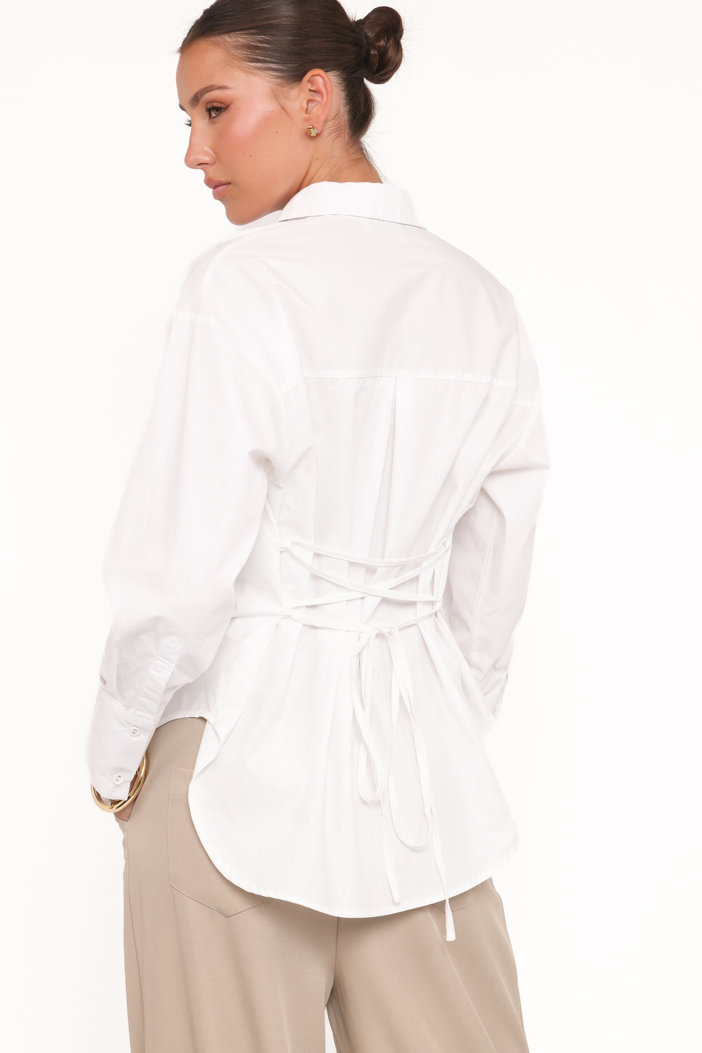 TOPS Yacra Tie Shirt - White