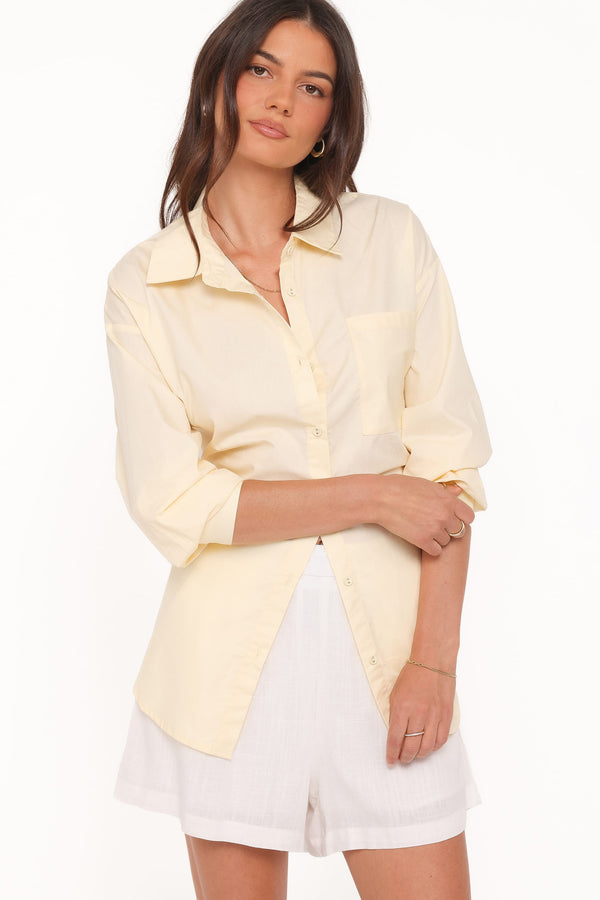 TOPS Yacra Tie Shirt - Yellow