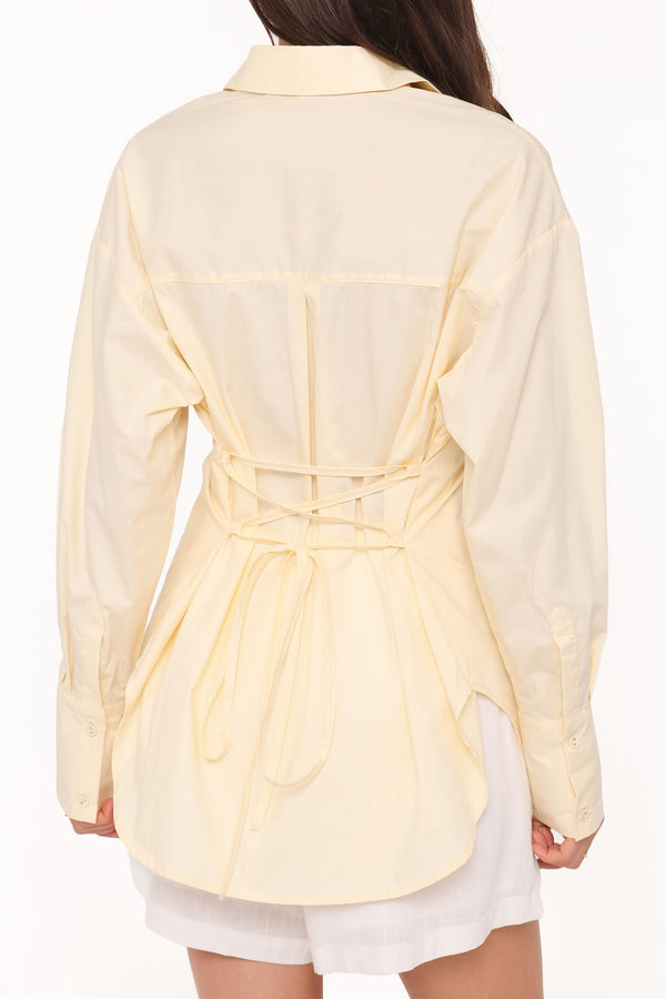 TOPS Yacra Tie Shirt - Yellow