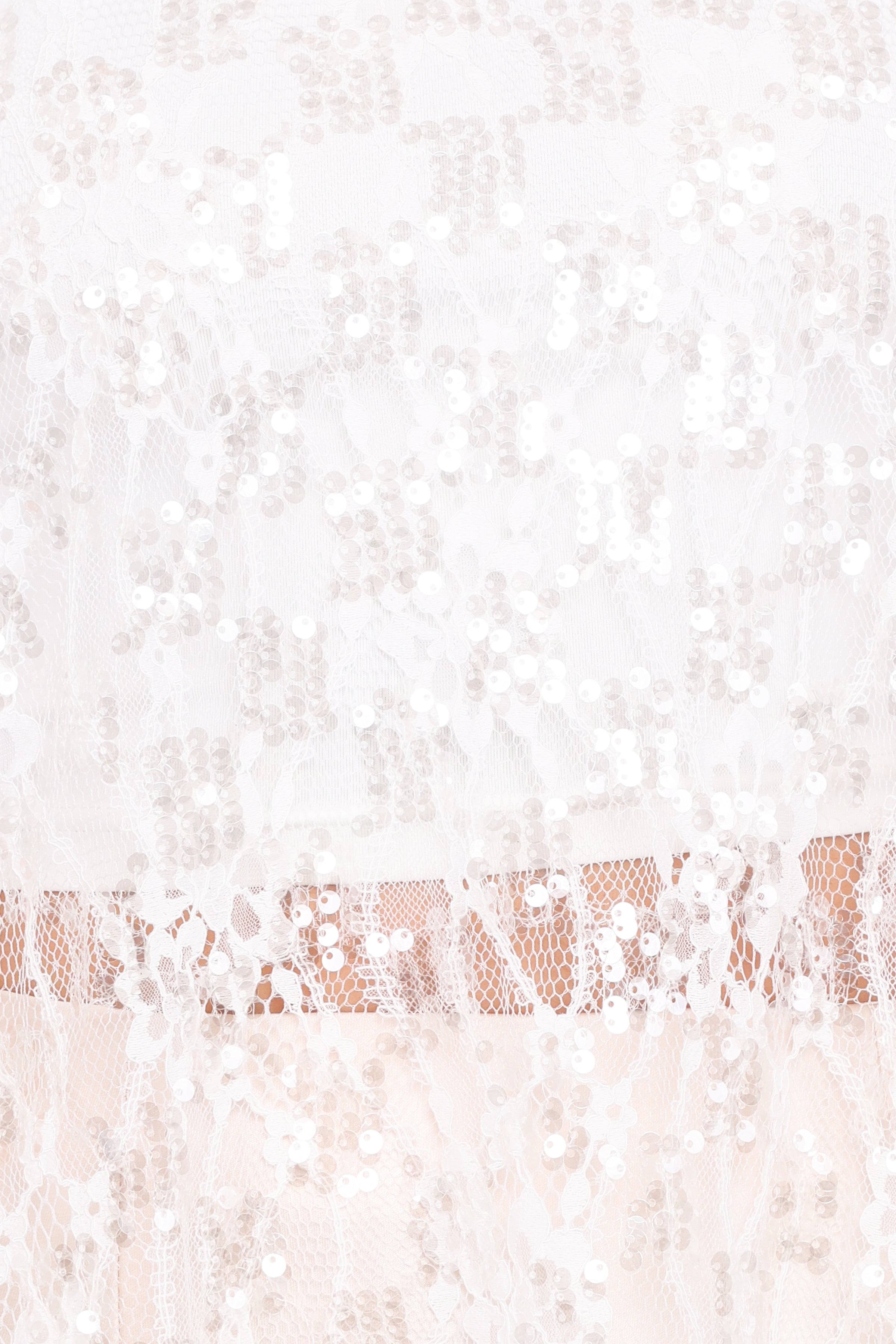 TOPS Yonder Sheer Lace Tee Top - White