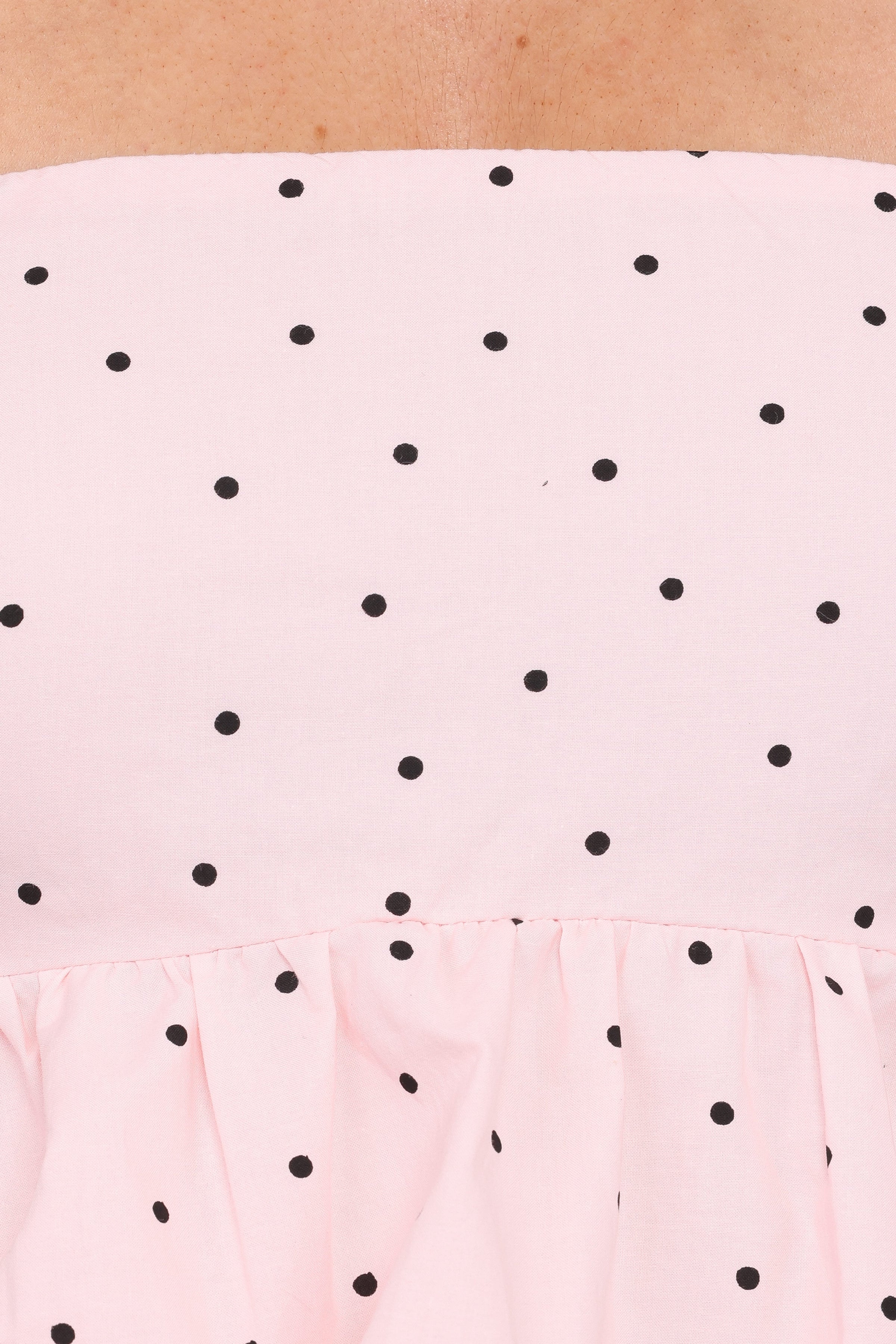 TOPS Yvanna Bubble Hem Top - Pink Dot