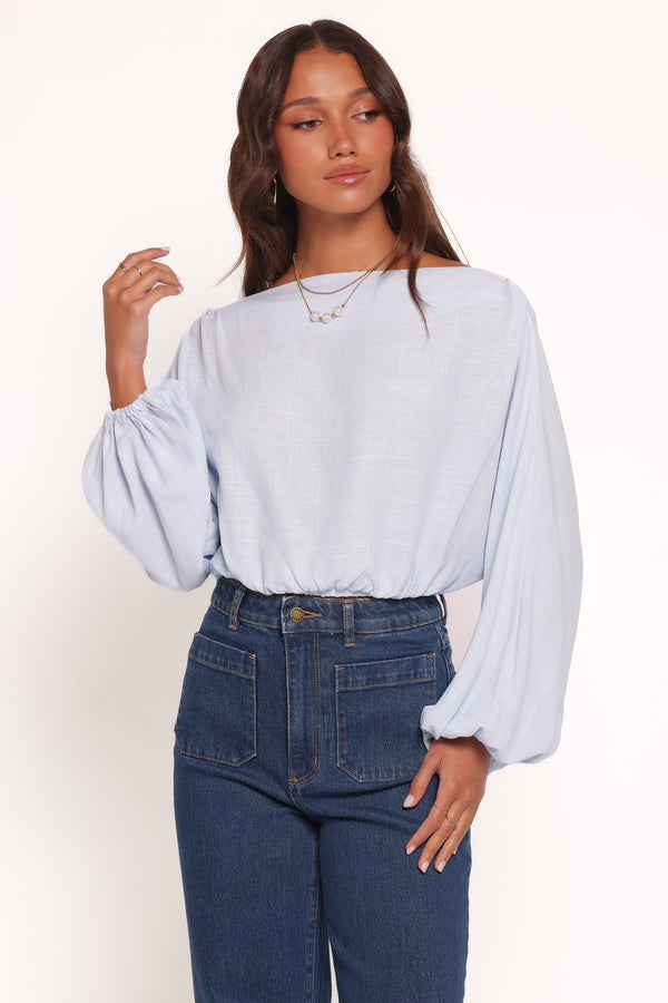 TOPS Zara Long Sleeve Top - Light Blue