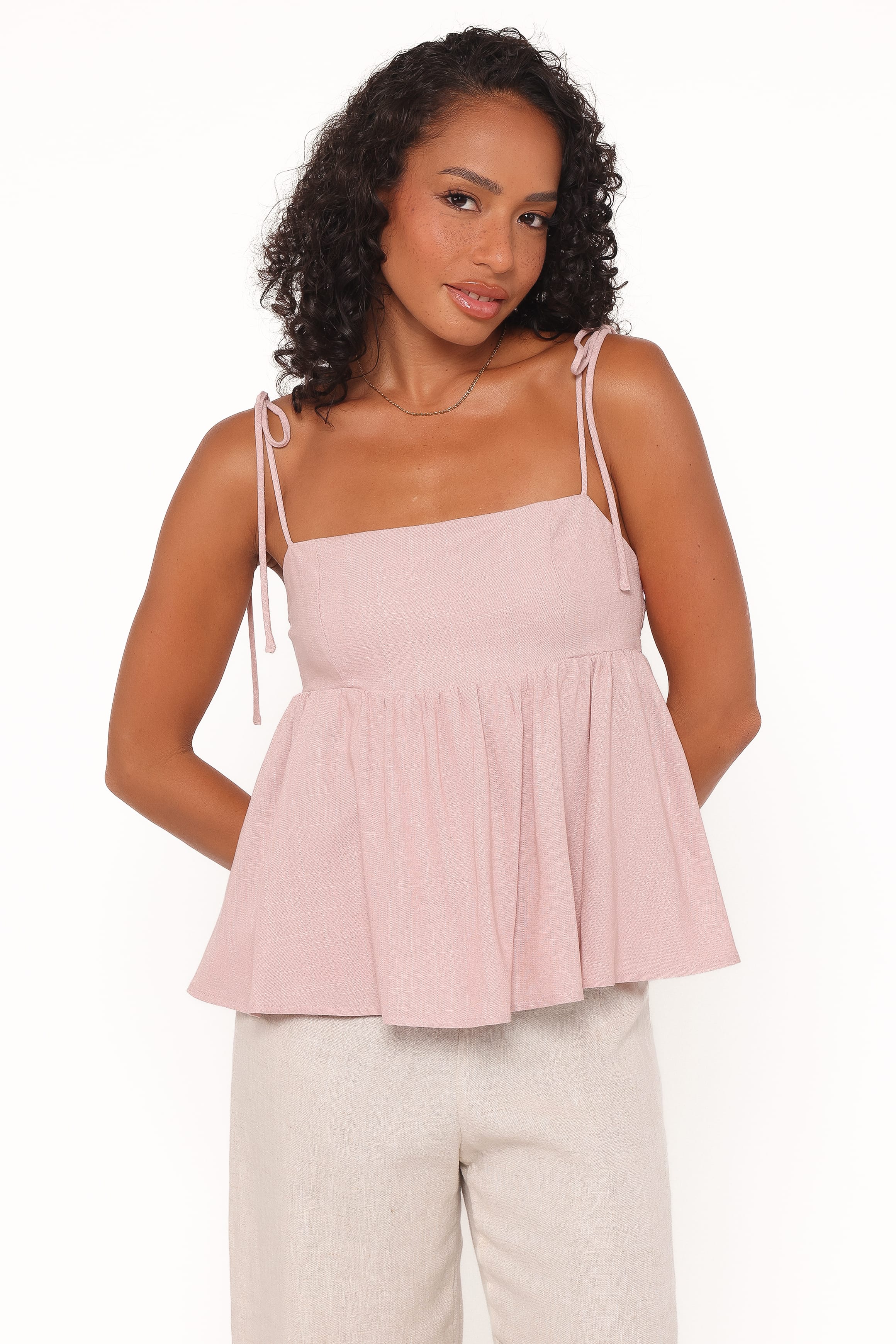 TOPS Zephyra Baby Doll Top - Pale Pink