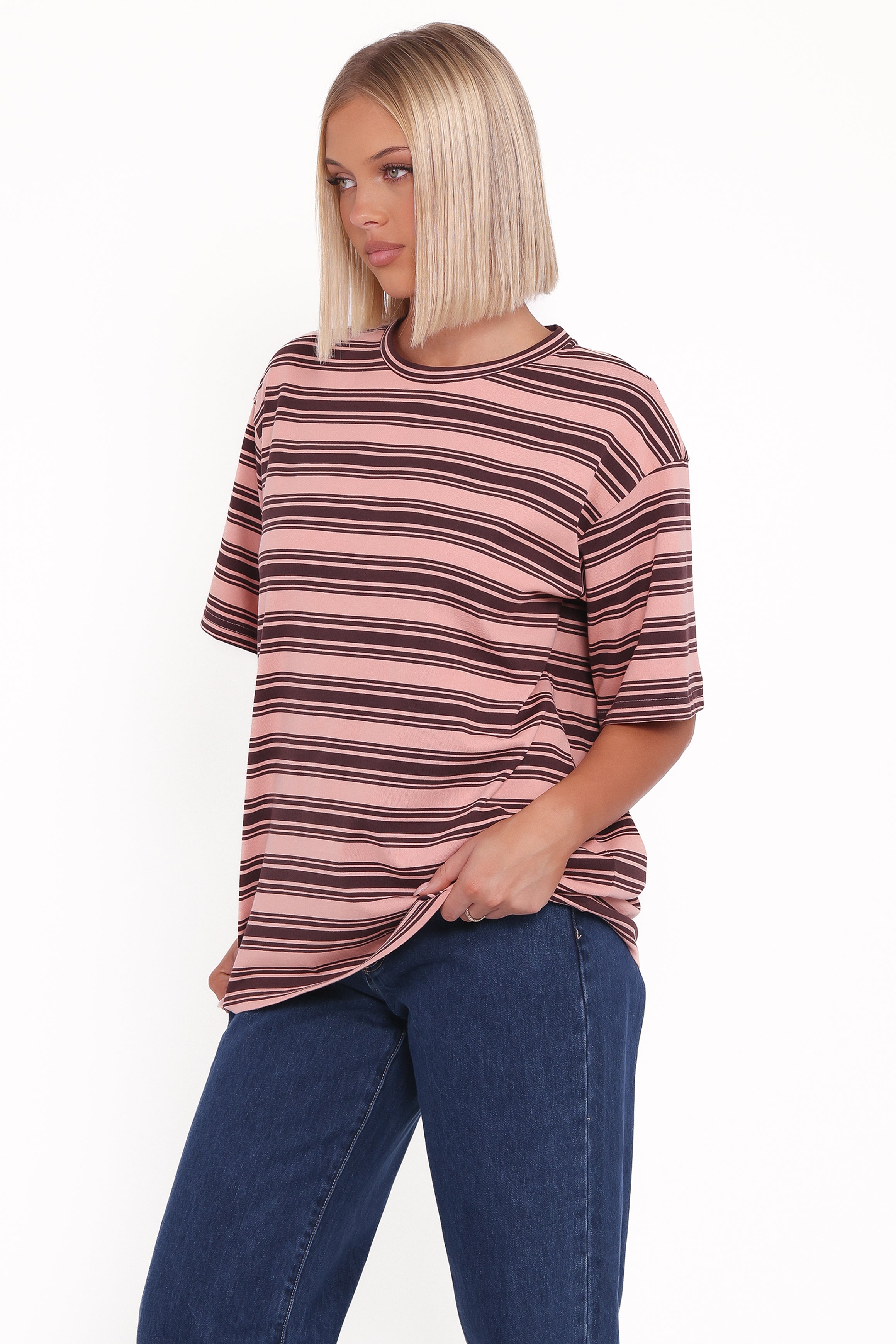TOPS Zestora Tee - Pink Brown