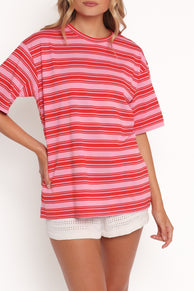TOPS Zestora Tee - Pink Red