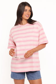 TOPS Zestora Tee - White Pink