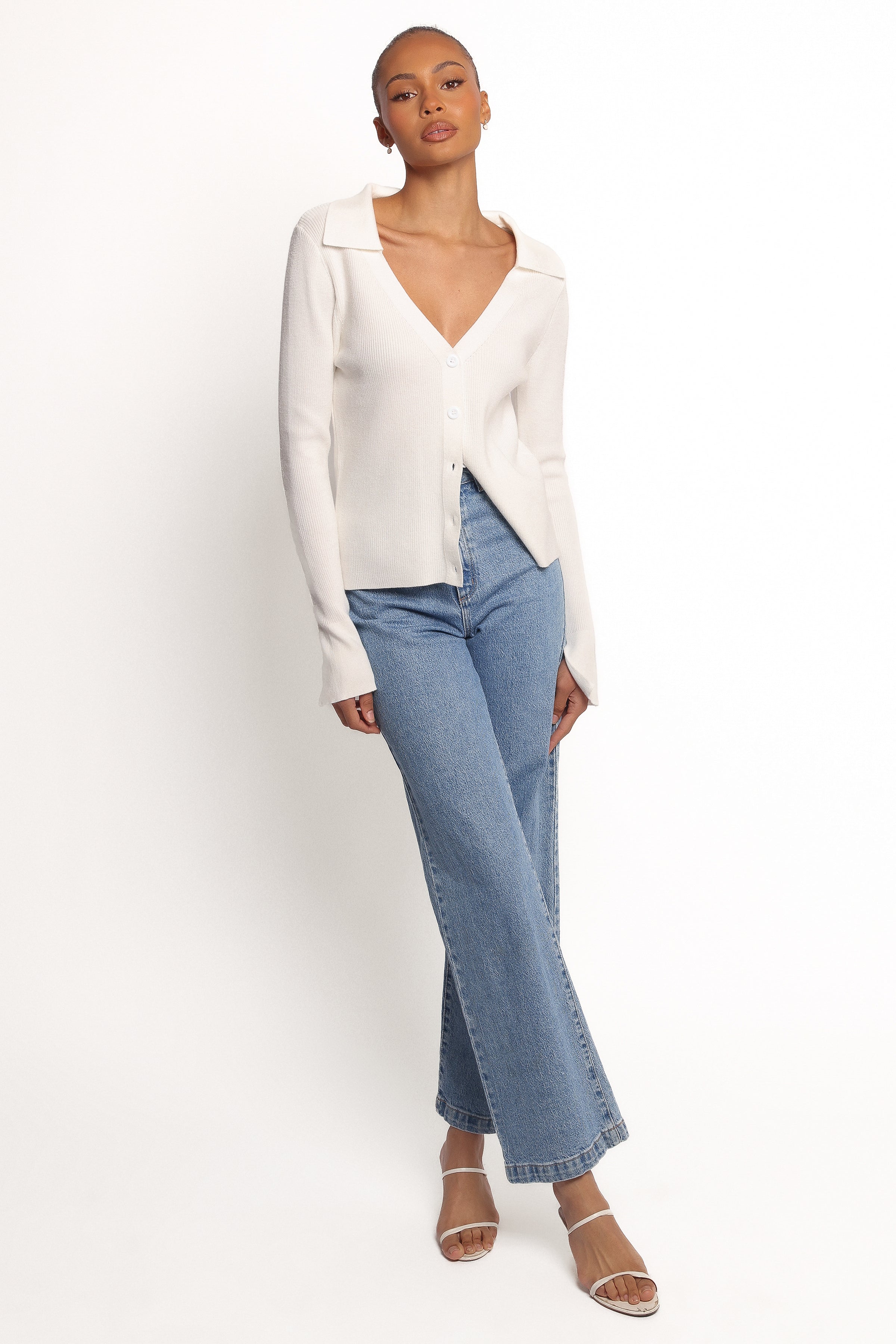 TOPS Zocco Long Sleeve Knit Top - Cream