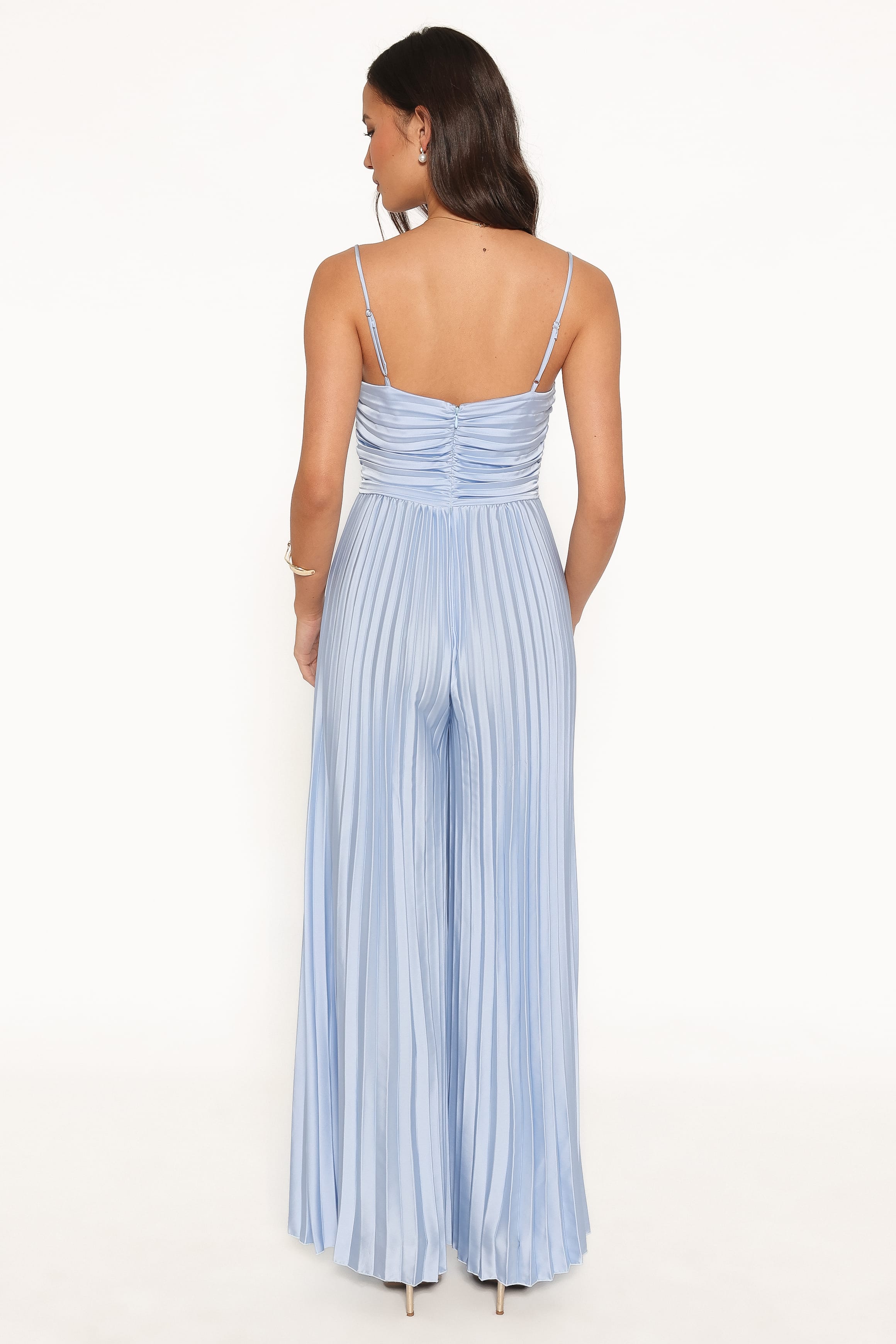 PLAYSUITS Angelique Pleated Jumpsuit - Light Blue