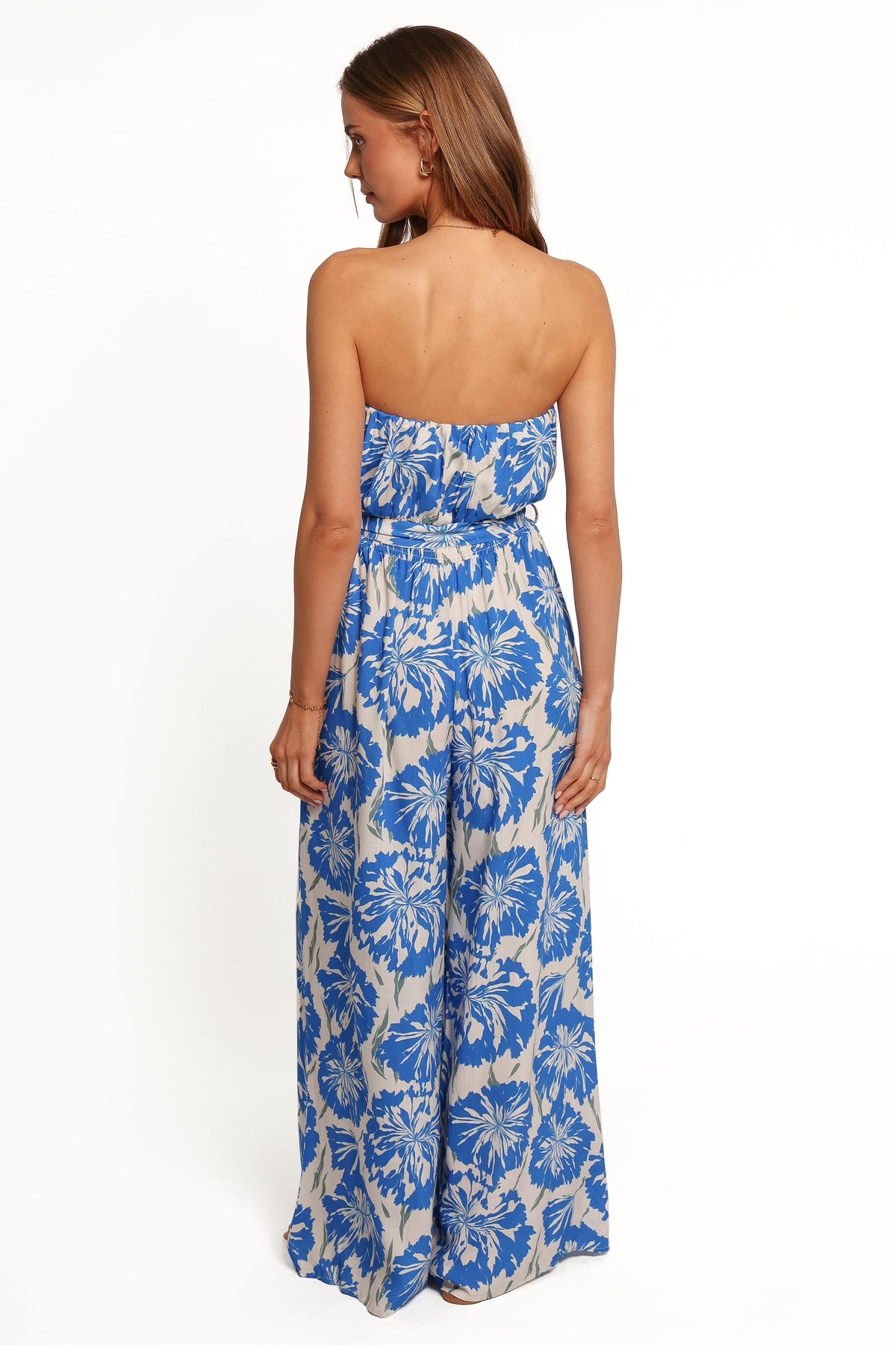 PLAYSUITS Bennie Pleated Front Jumpsuit - Blue Floral