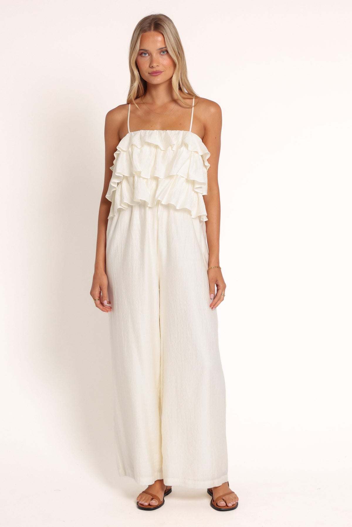 PLAYSUITS Briony Tiered Bodice Jumpsuit - Ivory