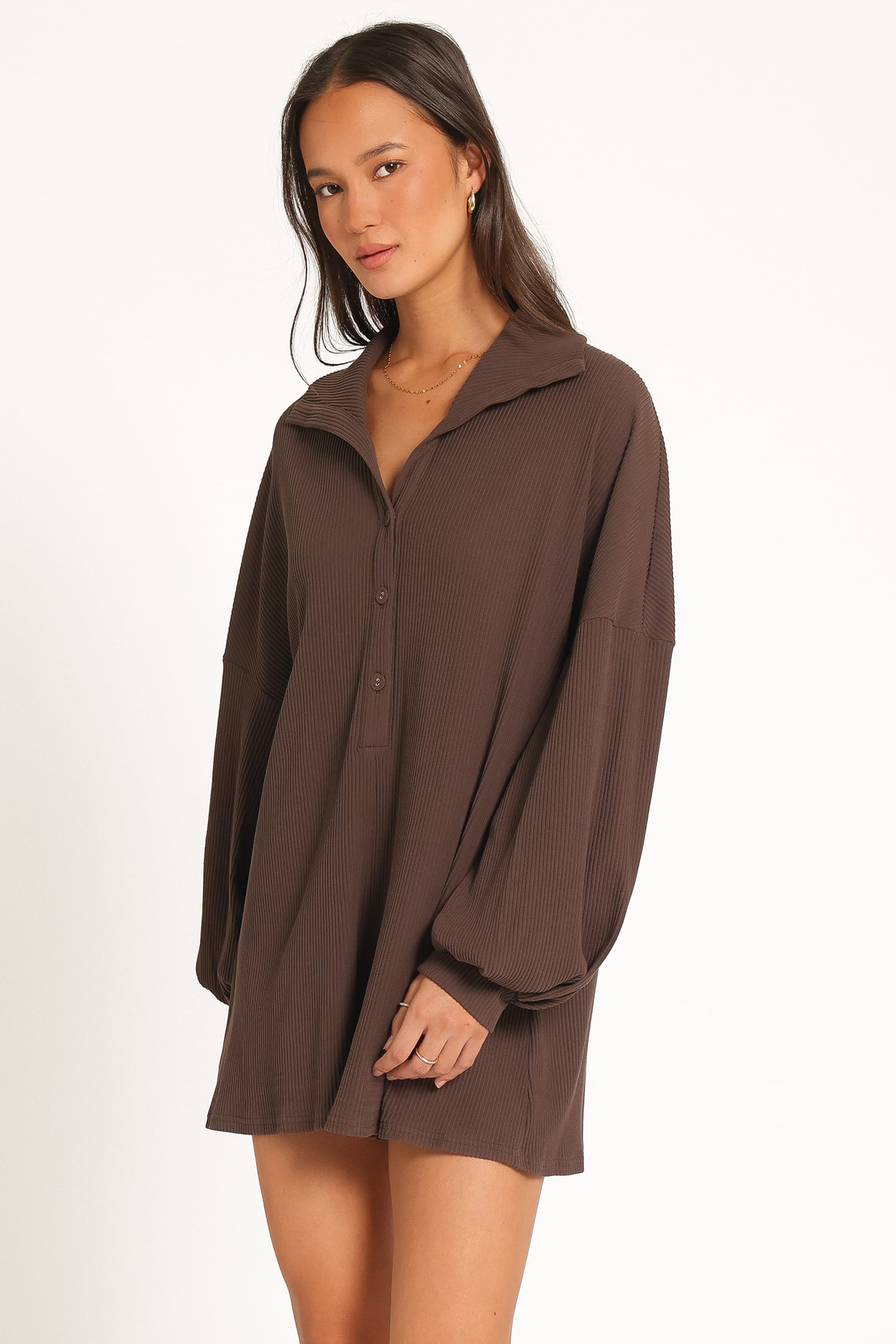 PLAYSUITS Chester Rib Knit Playsuit - Espresso