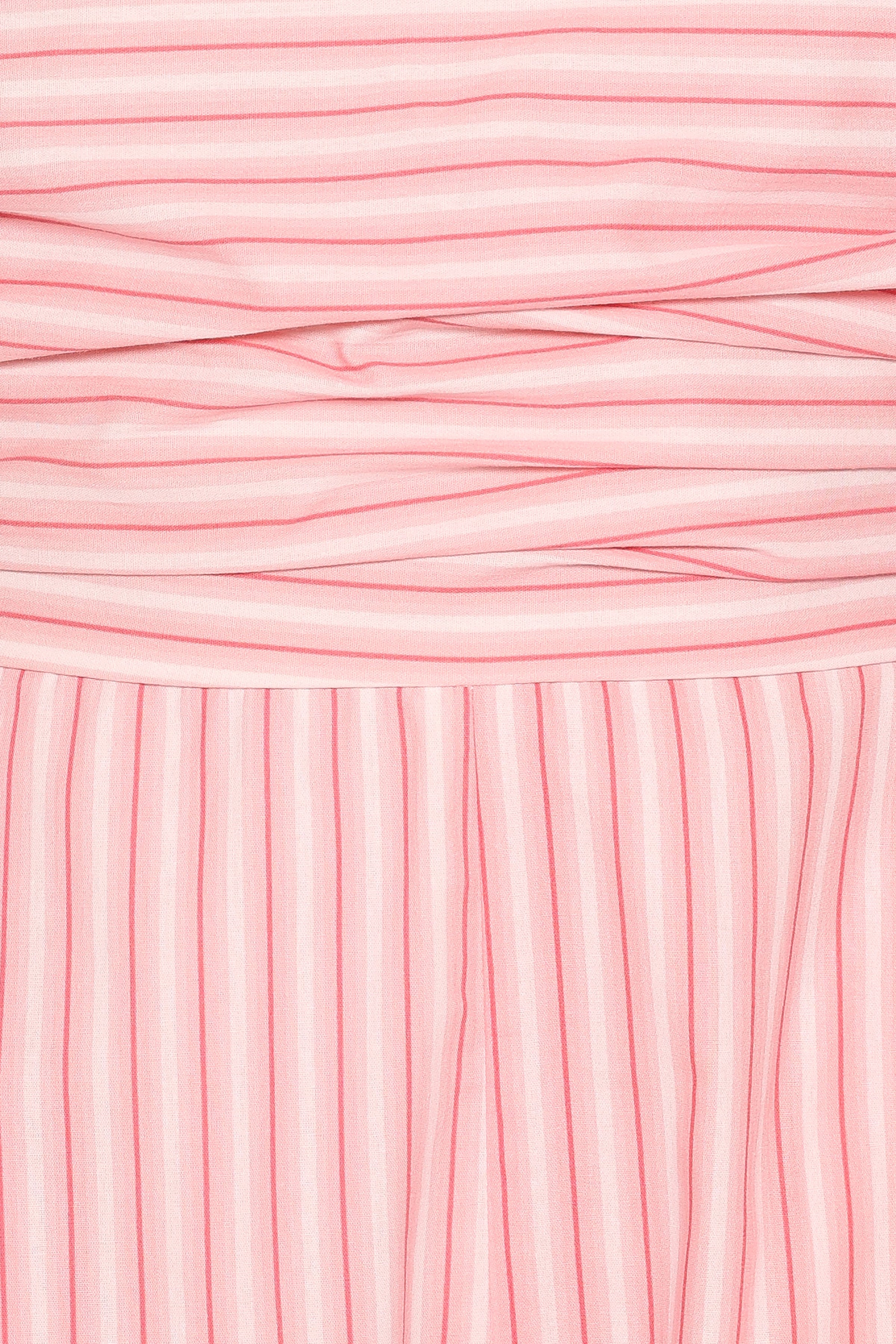 PLAYSUITS Clo Puff Sleeve Playsuit - Pink Stripe
