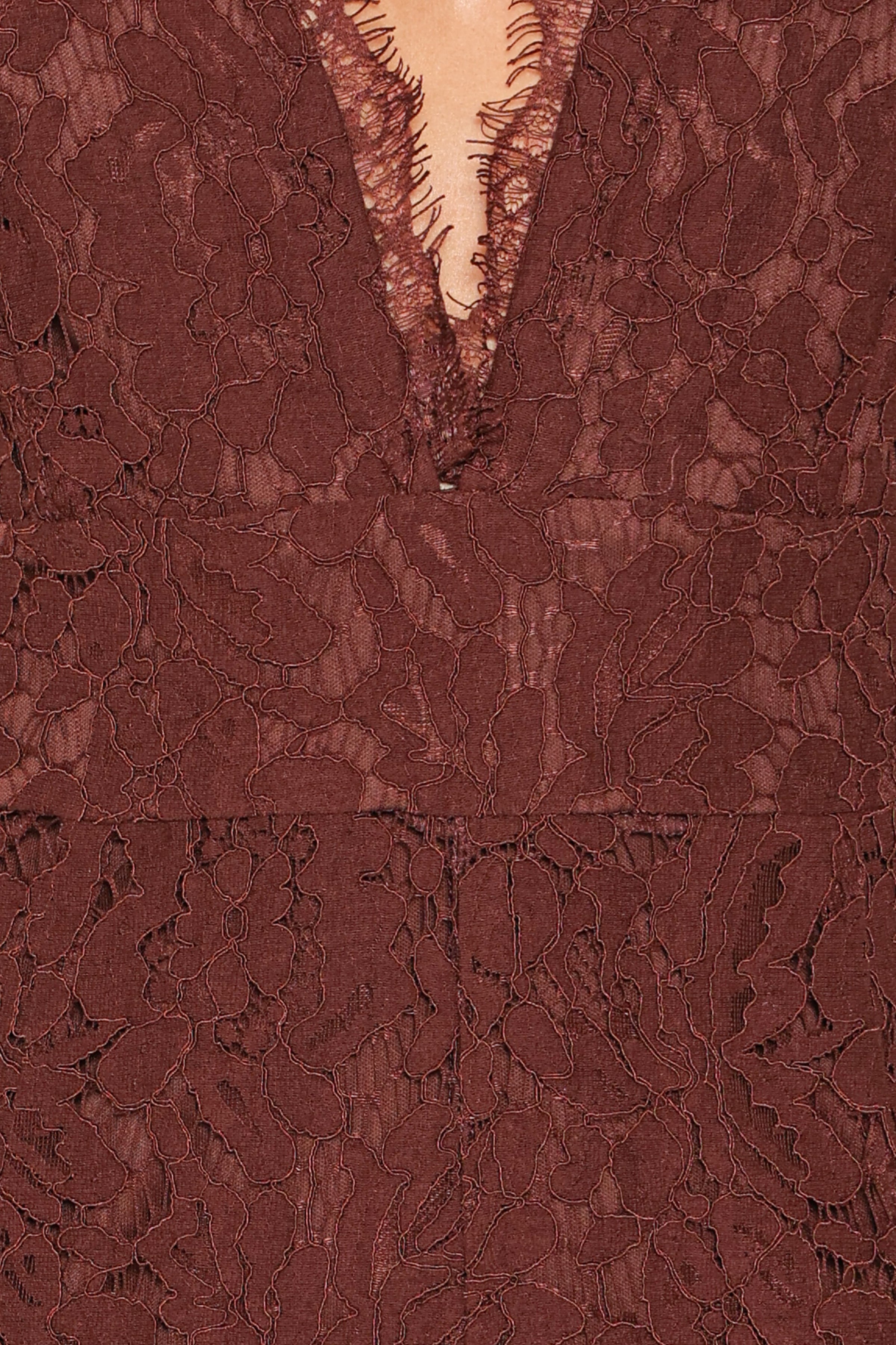 PLAYSUITS Eloise Lace Jumpsuit - Chocolate Brown