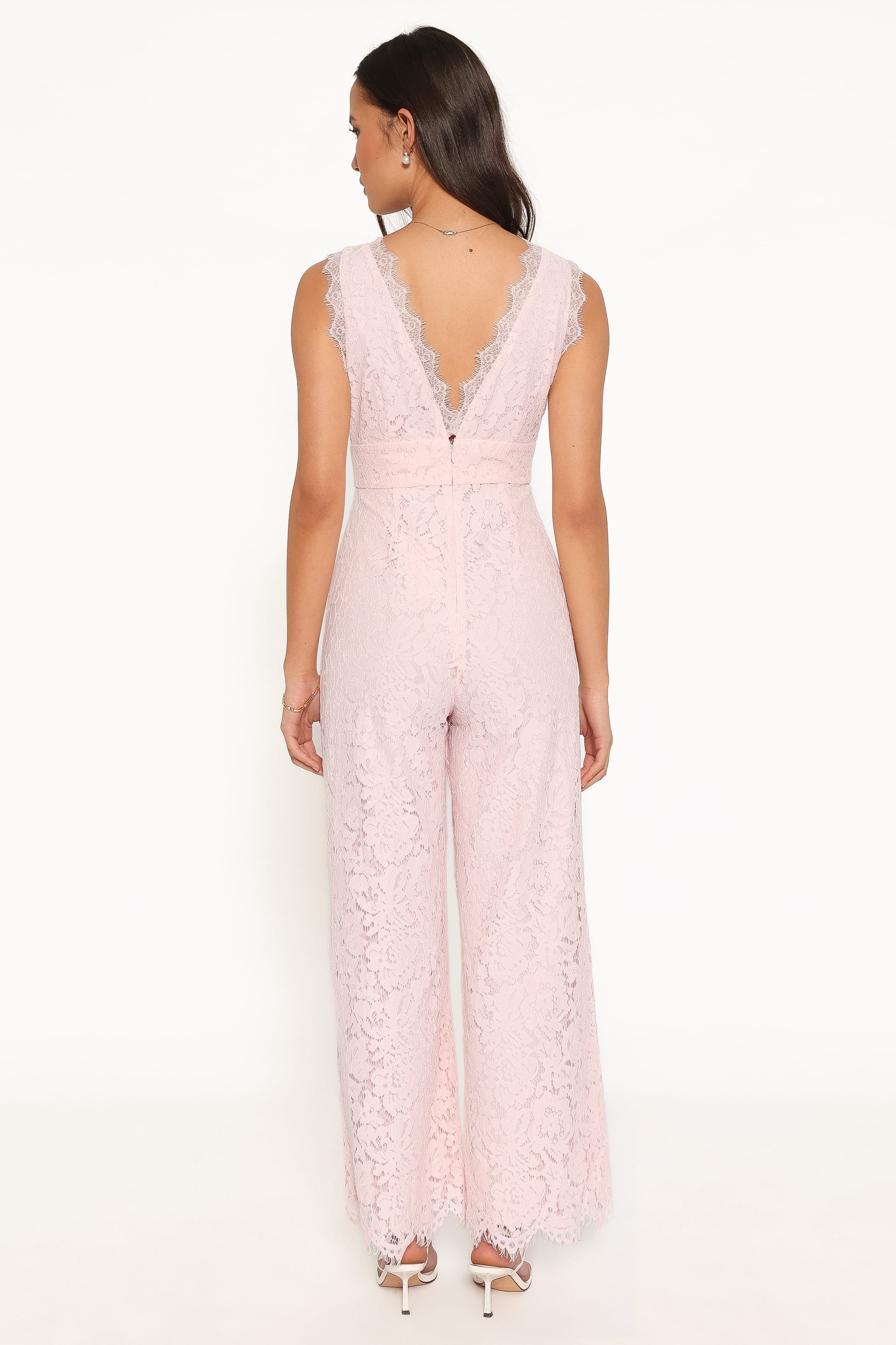 PLAYSUITS Eloise Lace Jumpsuit - Light Pink