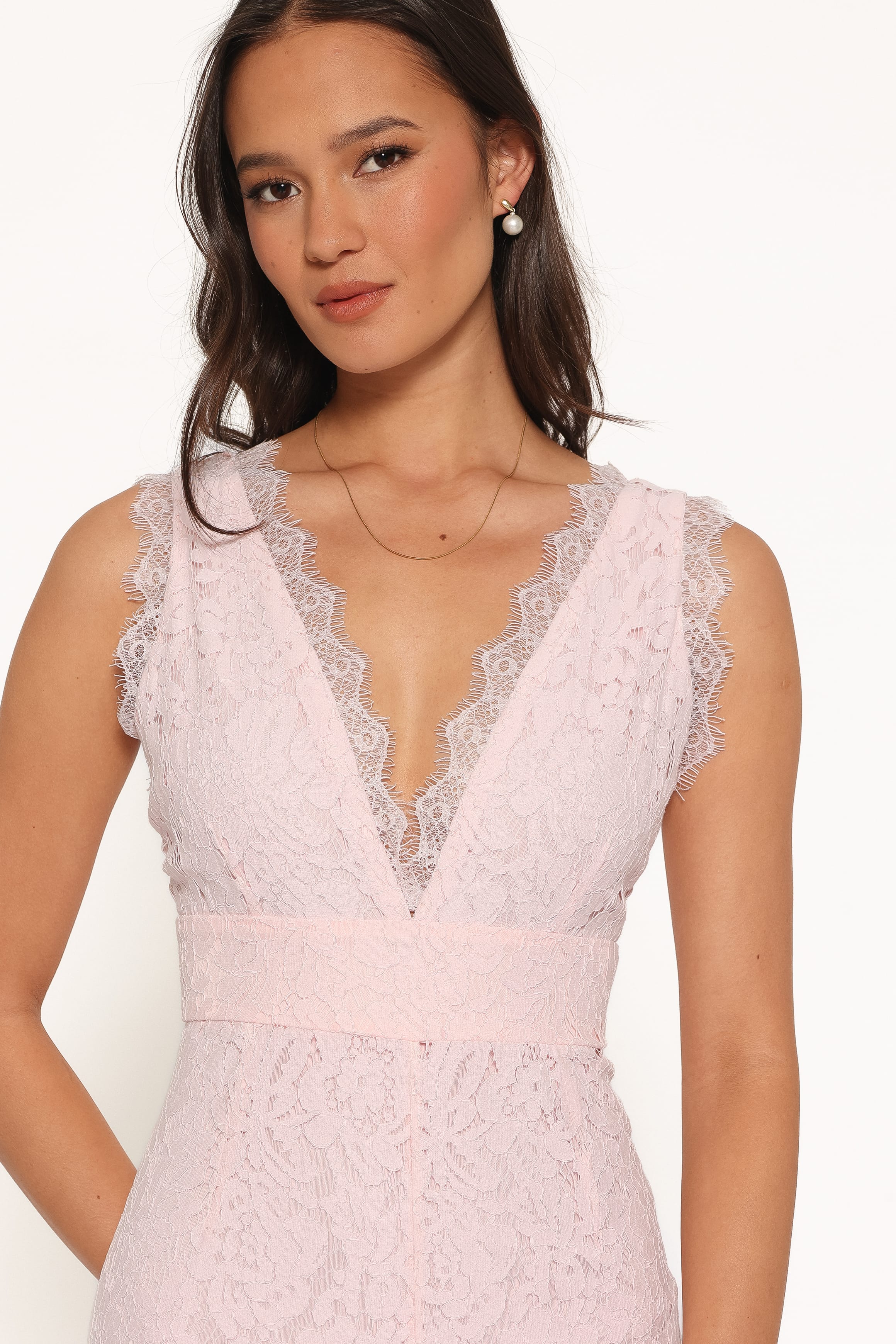 PLAYSUITS Eloise Lace Jumpsuit - Light Pink